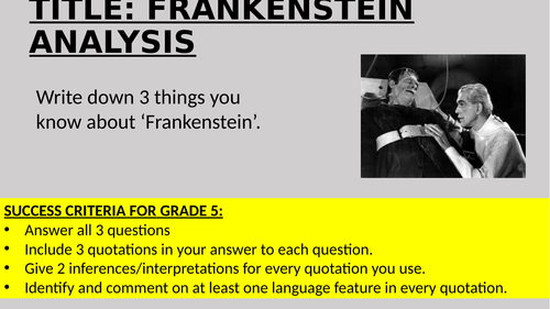 Paper 1 Question 2 AQA Language: Frankenstein