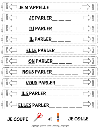 Present Conditional Tense French ER Verbs - Primary French conjugation ...