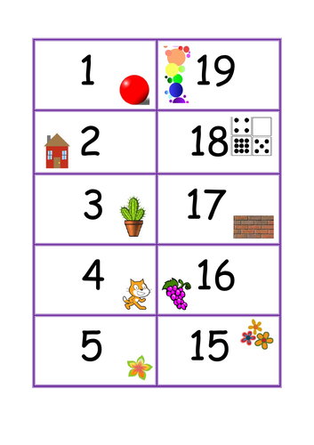 Number bonds 20 pairs