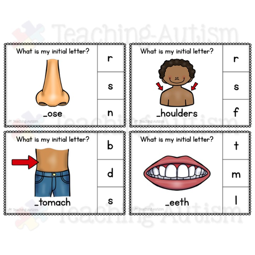 body-parts-initial-letter-matching-teaching-resources