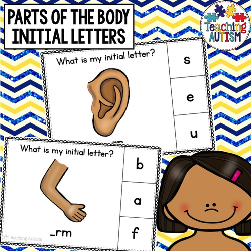 body parts initial letter matching teaching resources