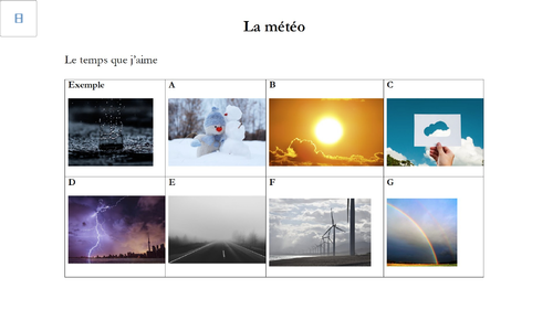 French - GCSE - Listening practice - WEATHER (worksheet + audio + transcript) - opinions