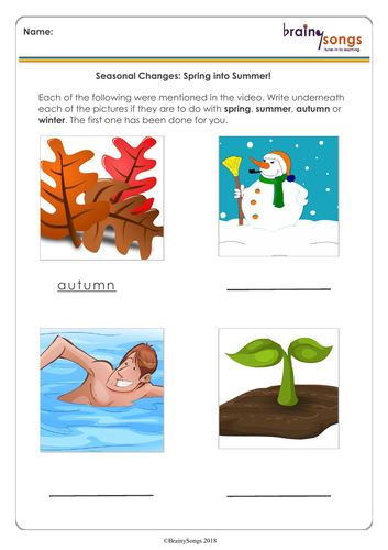 SEASONAL CHANGES for Year 1 | Teaching Resources