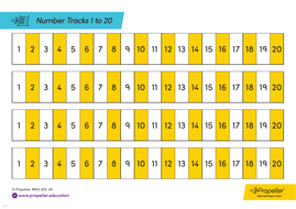 1-20 Number Tracks | Teaching Resources