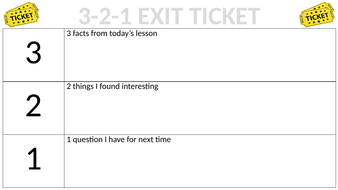 3-2-1 Exit Ticket | Teaching Resources