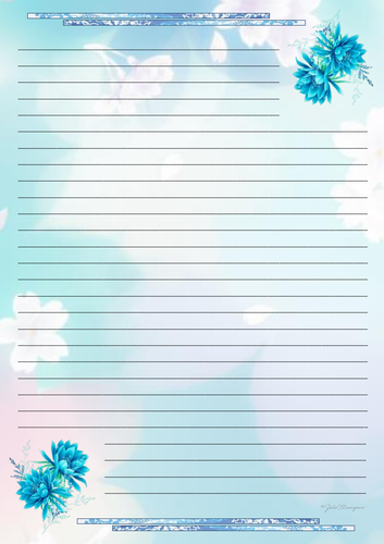 Floral Stationery Printables (Blue &amp; Pink) | Teaching Resources