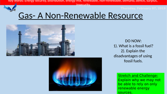 Geography Lesson- Gas- Non-Renewable energy- GCSE Geography- AQA ...