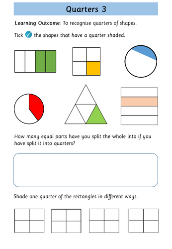 Halves and Quarters - Fractions - Year 2 | Teaching Resources