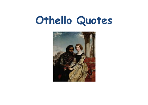OTHELLO QUOTES | Teaching Resources