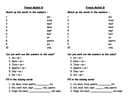 french-maths-worksheet-teaching-resources