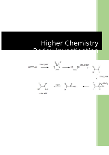 Higher Chemistry Oxalic Acid Permanganate Redox Change in Temperature Assignment