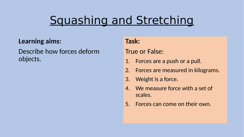 KS3 Squashing and Stretching | Teaching Resources