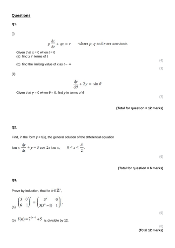 further-maths-edexcel-a-level-questions-by-topic-teaching-resources