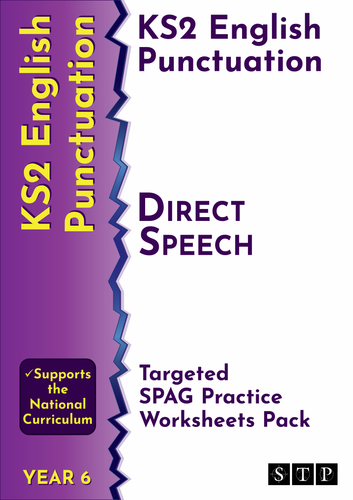 direct speech punctuation worksheet pdf