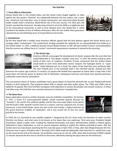 Cold war reading comprehension worksheet pdf image