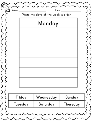 Year 1 Maths - Days Months Seasons Worksheets | Teaching Resources