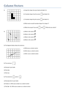 Column Vectors Worksheet GCSE Maths | Teaching Resources