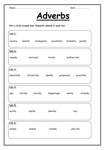 Adverbs | Teaching Resources