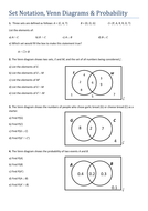 Set Notation and Venn Diagrams Probability GCSE Maths | Teaching Resources