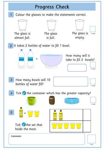 Volume and Capacity - Year 1 - White Rose Maths Style | Teaching Resources
