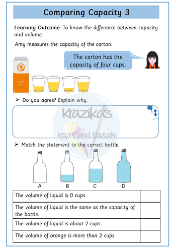 Volume and Capacity - Year 1 - White Rose Maths Style | Teaching Resources