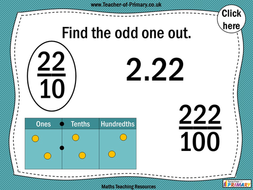 Place Value and Hundredths - Year 4 | Teaching Resources