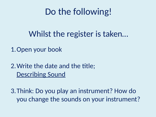 Physics KS3 Waves, L02 Describing Sound