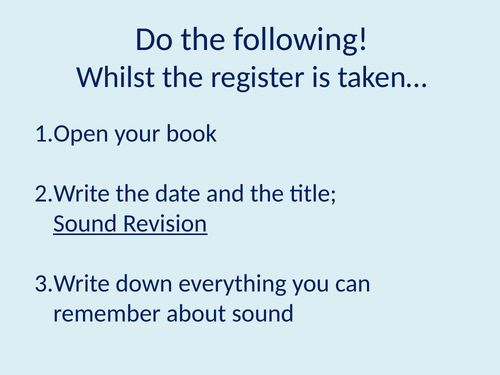 Physics KS3 Waves: L07 Sound Revision