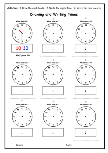Telling the Time - Versatile clock sheet