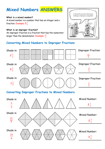 Mixed and Improper Fractions | Teaching Resources