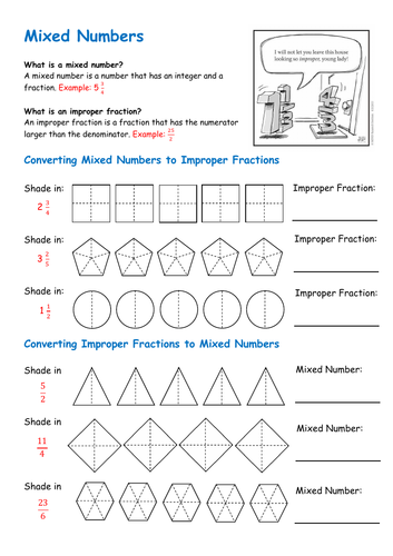 Mixed and Improper Fractions | Teaching Resources