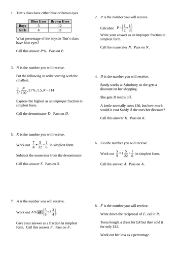 Fraction and percent team/pairs "shuttle" game | Teaching Resources