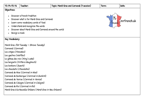 Mardi Gras & Carnaval | Teaching Resources