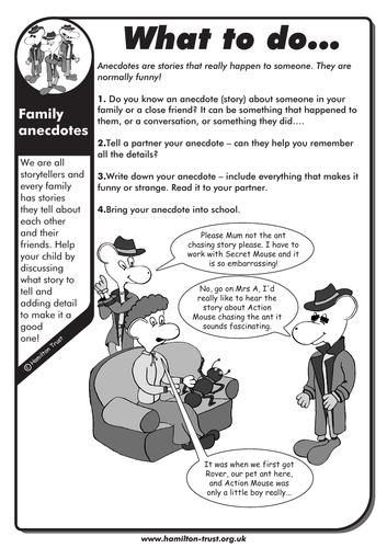 Family anecdotes - English Homework - UKS2