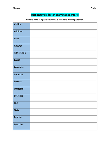 admission test vocabulary pdf