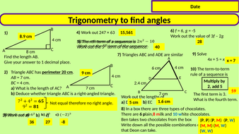 Trigonometry (sohcahtoa) To Solve For Angles 