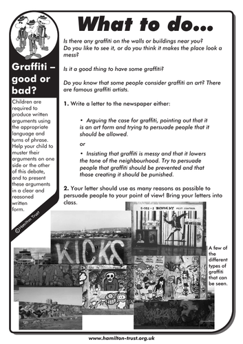 Graffiti – good or bad! - English Homework - UKS2