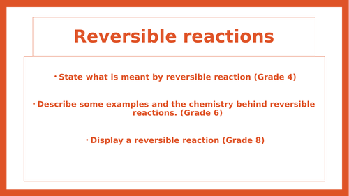 C8 Reversible reactions (AQA)