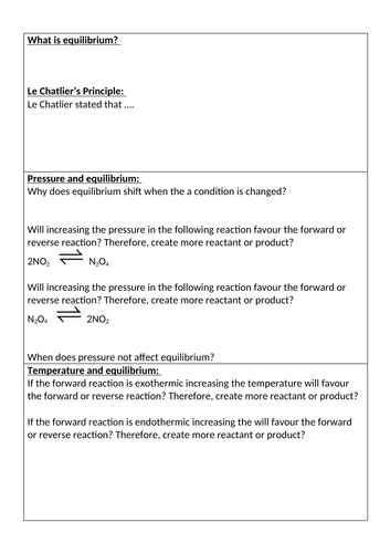 C8 Equilibrium (AQA)