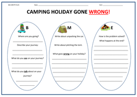 Camping Holiday Gone Wrong - BIG WRITE! | Teaching Resources