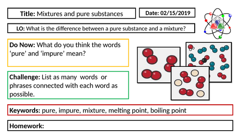 KS3 Chemistry - Mixtures and Pure substances
