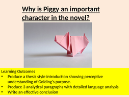 why is piggy important in lord of the flies essay
