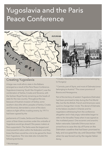 Creating Yugoslavia 1919 | Teaching Resources