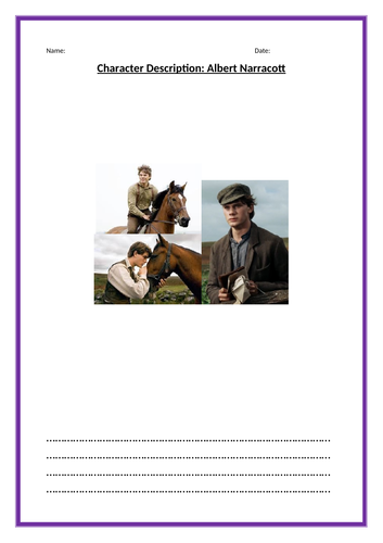 World War One & Warhorse - Differentiated Worksheet Activities
