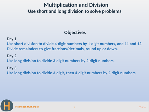 Use short/long division in problems - Teaching Presentation - Year 6