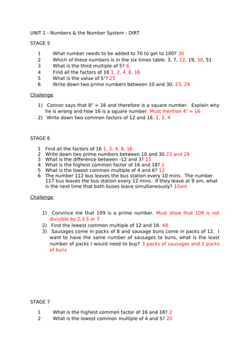 Unit 1 Numbers and the number system | Teaching Resources