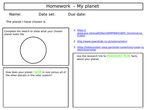 homework tasks ks3