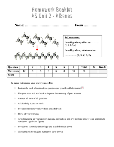 AQA AS level Unit 3 Section 3 Alkenes