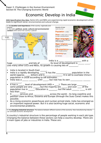 india case study geography aqa