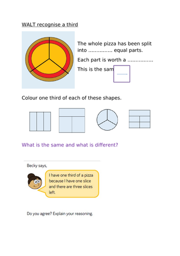 White Rose Year 2 Spring Block 4 Fractions resources | Teaching Resources